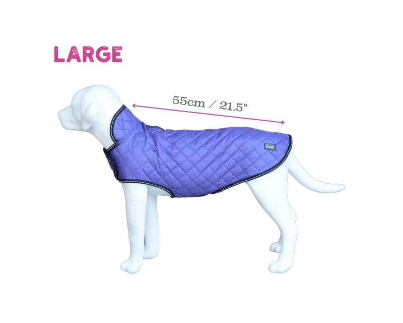 Henry Wag Quilted Dog Jacket Purple - Image 6